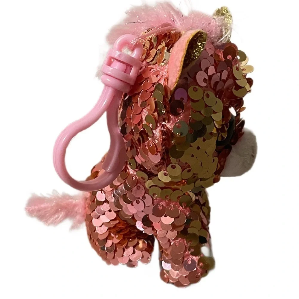 Ty Pink Sequin Unicorn Keychain Flippables